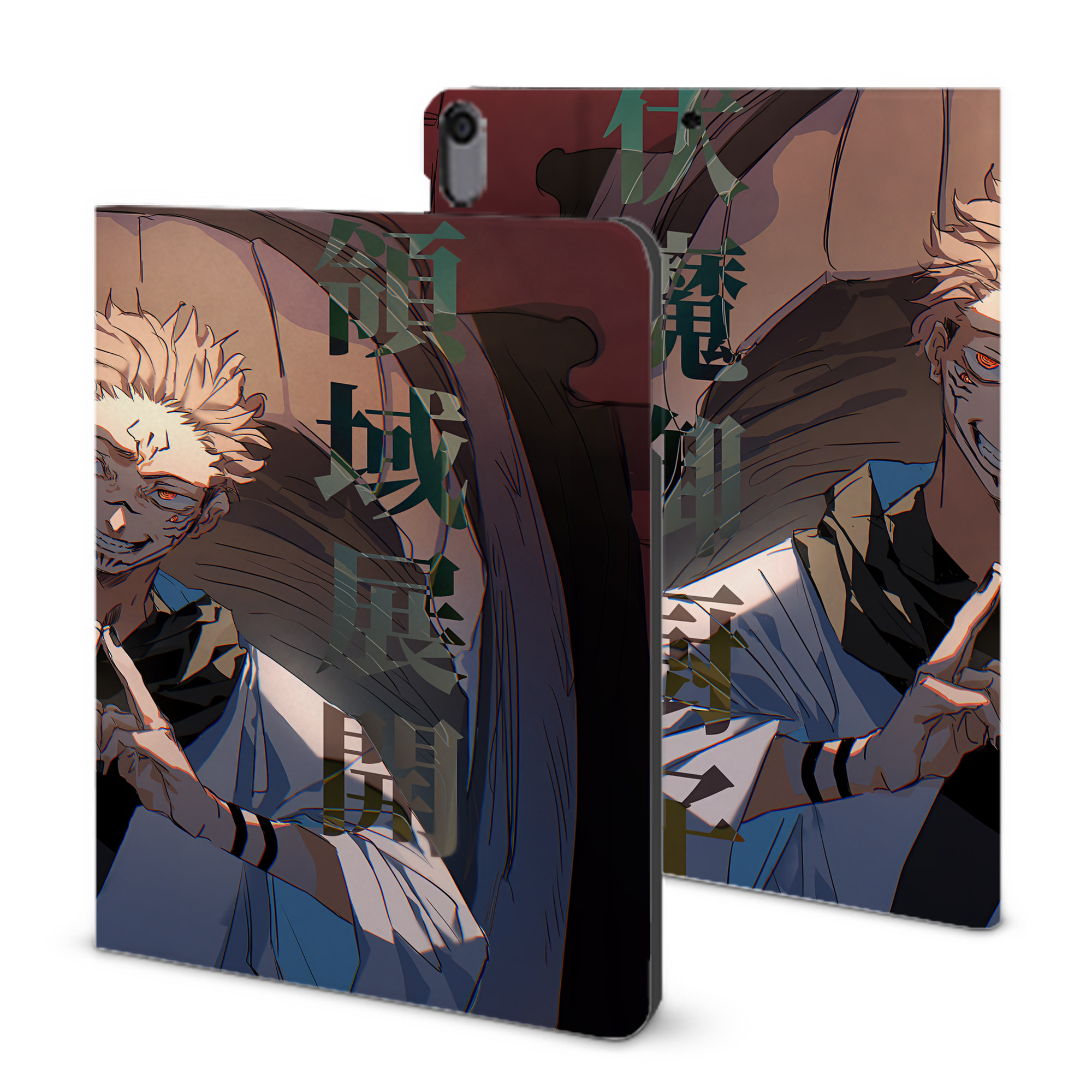 （画像用） 呪術廻戦 Jujutsu Kaisen IPad ケース ブック型 PUレザー TPU 耐衝撃 軽量 薄型 ペン収納なし 全面保護 IPad 各モデル対応